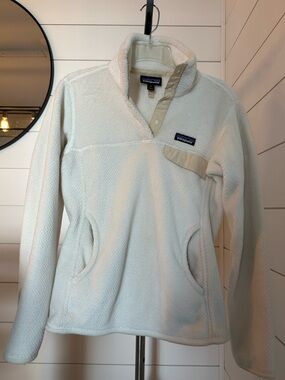 Patagonia Cream and Tan Snap-T Fleece Pullover